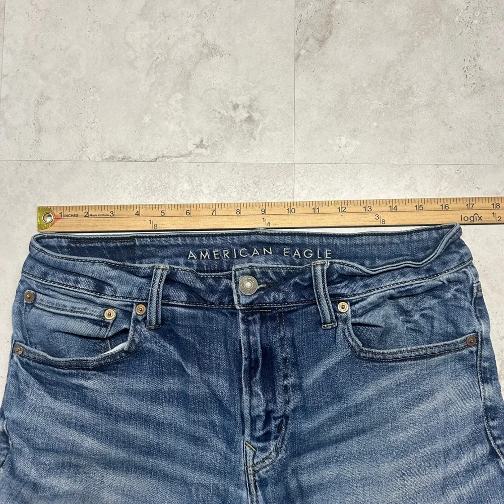 American Eagle Original Bootcut Jeans Blue Mens 34x34 Distressed Medium Wash